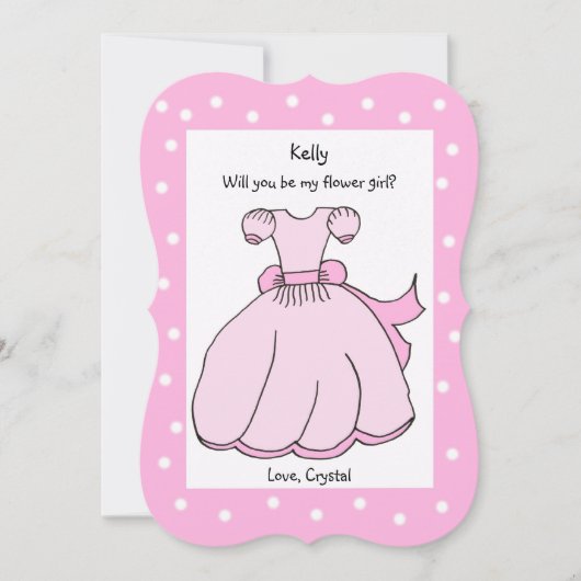 Werden Sie mein Blumenkleid in Rosa sein? Einladung (Vorderseite)