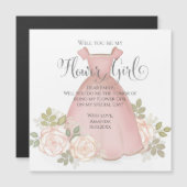 Werden Sie mein Blumenmädchen Aquarell Magnetic? Magnetkarte (Vorne/Hinten)