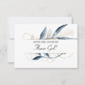 Werden Sie mein Blumenmädchen Blue Gold Moderne se (Vorderseite)