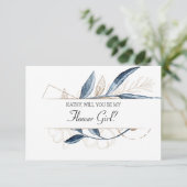 Werden Sie mein Blumenmädchen Blue Gold Moderne se (Stehend Vorderseite)