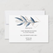 Werden Sie mein Blumenmädchen Blue Gold Moderne se (Rückseite)