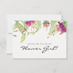 Werden Sie mein Blumenmädchen Boho Pink Floral sei Einladung