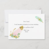 Werden Sie mein Blumenmädchen Boho Pink und Gold F (Rückseite)