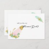 Werden Sie mein Blumenmädchen Boho Pink und Gold F (Vorne/Hinten)