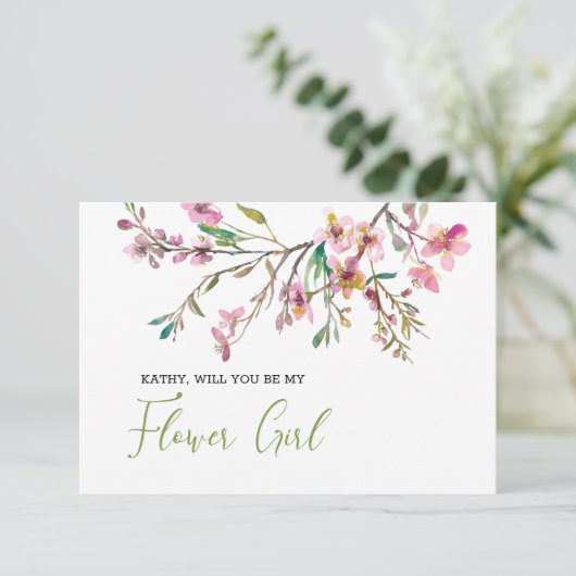 Werden Sie mein Blumenmädchen Cherry Blossom sein? (Stehend Vorderseite)