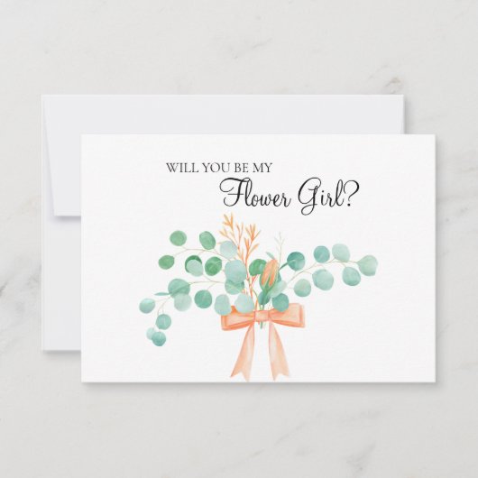 Werden Sie mein Blumenmädchen Eukalyptus Green Pea (Vorderseite)