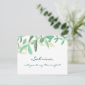 Werden Sie mein Blumenmädchen Modernes Botanisches Einladung (Stehend Vorderseite)