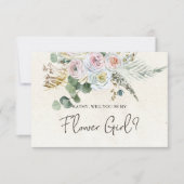 Werden Sie mein Blumenmädchen Pastel Boho neutral  (Vorderseite)