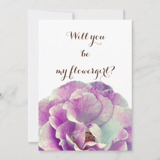 Werden Sie mein Blumenmädchen Pink Rose sein? Einladung (Vorderseite)