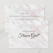 Werden Sie mein Blumenmädchen rosa und graue Marmo (Vorne/Hinten)