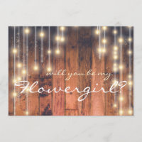 Werden Sie mein Blumenmädchen Rustikales Holz sein