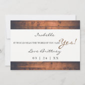 Werden Sie mein Blumenmädchen Rustikales Holz sein Einladung (Rückseite)