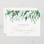 "Werden Sie mein Blumenmädchen sein?" Ankündigungspostkarte (Vorne/Hinten)