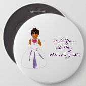 "Werden Sie mein Blumenmädchen sein?" Anpassbar Button (Vorne & Hinten)