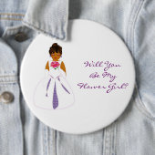 "Werden Sie mein Blumenmädchen sein?" Anpassbar Button (Beispiel)