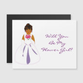 "Werden Sie mein Blumenmädchen sein?" Anpassbar Magneteinladung (Vorne/Hinten)