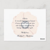 Werden Sie mein Blumenmädchen sein, das mit einer Postkarte (Rückseite)