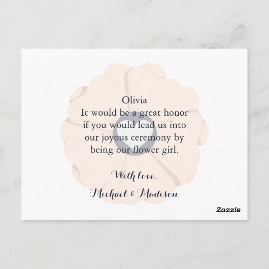 Werden Sie mein Blumenmädchen sein, das mit einer Postkarte (Rückseite)