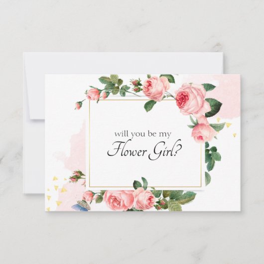 Werden Sie mein Blumenmädchen sein, das rosa Rose  (Vorderseite)