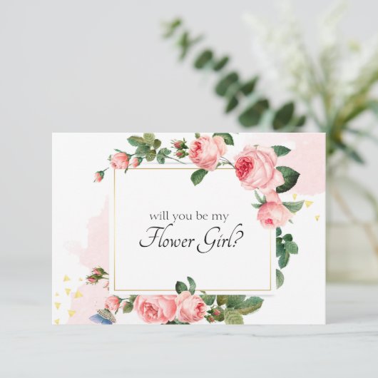 Werden Sie mein Blumenmädchen sein, das rosa Rose  (Stehend Vorderseite)