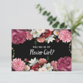 Werden Sie mein Blumenmädchen sein Elegante Burgun (Stehend Vorderseite)