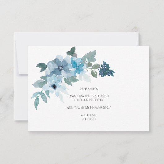 Werden Sie mein Blumenmädchen sein Moderne Blaue R (Rückseite)