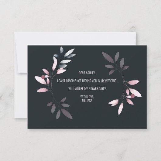 Werden Sie mein Blumenmädchen sein, rosa Marinebla (Rückseite)