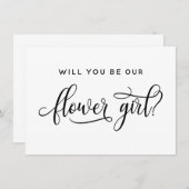 Werden Sie mein Blumenmädchenausweis sein? Einladung (Vorne/Hinten)