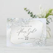 Werden Sie mein Blütenmädchen Icy Blue Shimmer sei Einladung (Stehend Vorderseite)