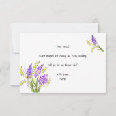 Werden Sie mein Blütenmädchen Wasserfarbenlavener (Rückseite)