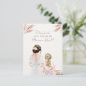 Werden Sie mein Brautparty für die Blumenmädchen s Postkarte (Stehend Vorderseite)