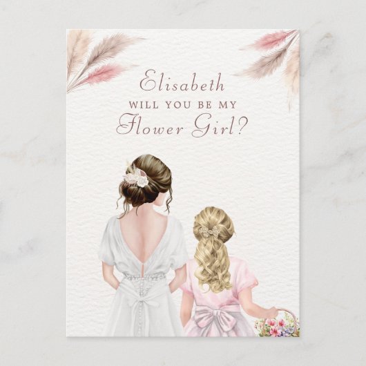 Werden Sie mein Brautparty für die Blumenmädchen s Postkarte (Vorderseite)