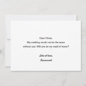 Werden Sie mein Brautparty für Trauzeugin sein? Einladung (Rückseite)