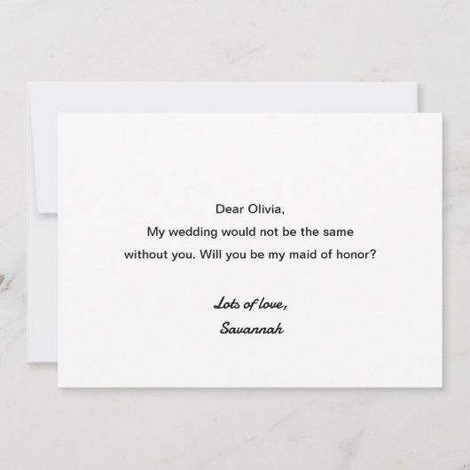 Werden Sie mein Brautparty für Trauzeugin sein? Einladung (Rückseite)