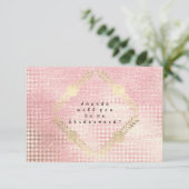 Werden Sie mein Bridesmädchen pink rose Metallic G Einladung (Stehend Vorderseite)