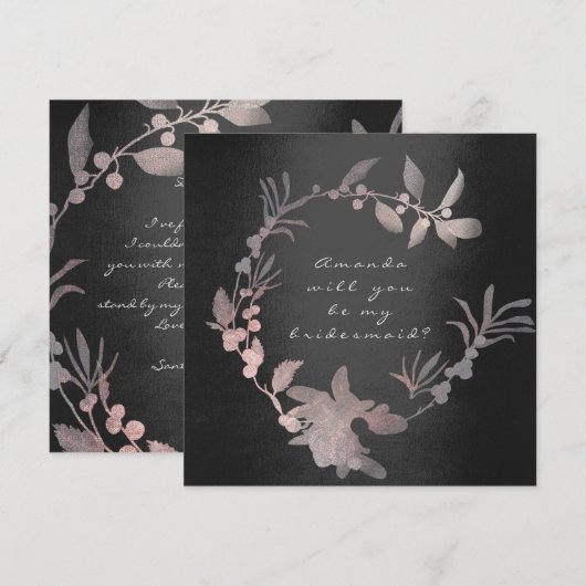 Werden Sie mein Bridesmädchen sein, rosa, grungeli Einladung (Vorne/Hinten)