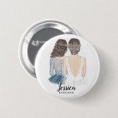 Werden Sie mein Bridesmaid-Abzeichen sein? Button (Vorne & Hinten)