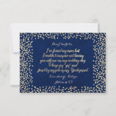 Werden Sie mein Bridesmaid Blue Navy Glitzer Gold Einladung (Rückseite)