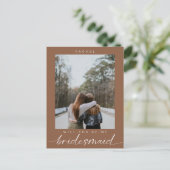 Werden Sie mein Bridesmaid Boho Chic Foto Modern Postkarte (Stehend Vorderseite)