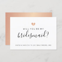 Werden Sie mein Bridesmaid Confetti Rose Gold Herz Einladung