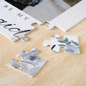 Werden Sie mein Bridesmaid Dusty Blue Rose Foto se Puzzle (Seite)