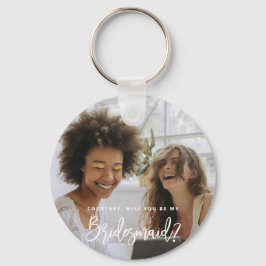 Werden Sie mein Bridesmaid-Foto Keyring Schlüsselanhänger