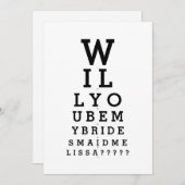 Werden Sie mein Bridesmaid Foto Optician Chart Inv Einladung (Vorne/Hinten)