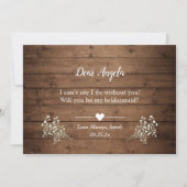 Werden Sie mein Bridesmaid Gipskraut Mason Jar Einladung (Rückseite)