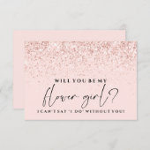 Werden Sie mein Bridesmaid-Glitzer in Rosa sein? Einladung (Vorne/Hinten)