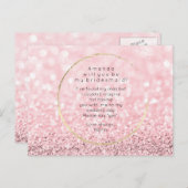 Werden Sie mein Bridesmaid-Glitzer in Rose Rose se Einladungspostkarte (Vorne/Hinten)