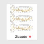 Werden Sie mein Bridesmaid-Glitzern-Sticker sein? Aufkleber (Blatt)