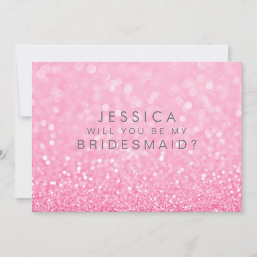 Werden Sie mein Bridesmaid Gold Pink Ombre Einladung (Vorderseite)