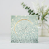 Werden Sie mein Bridesmaid Green Blue Gold Glitzer Einladung (Stehend Vorderseite)