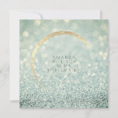 Werden Sie mein Bridesmaid Green Blue Gold Glitzer Einladung (Vorderseite)